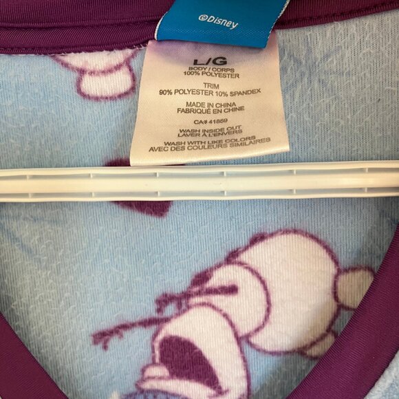 Disney Frozen Olaf Women's V-Neck Fleece Nightshirt Size L - Picture 3 of 4